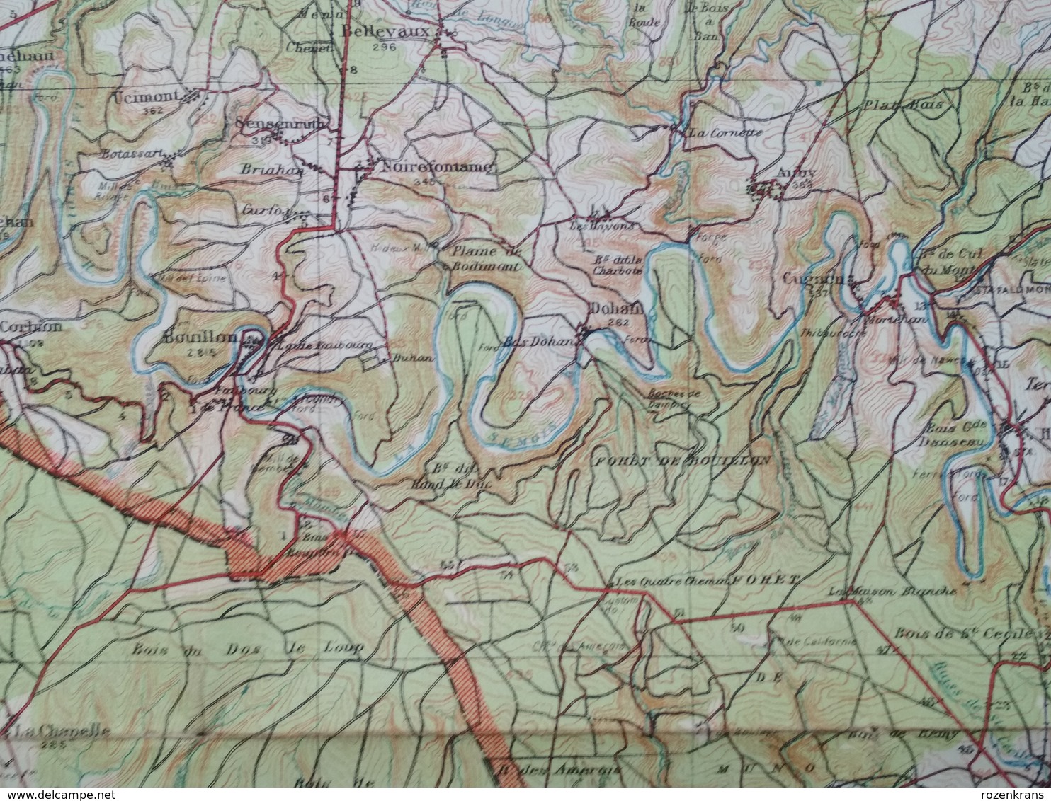 Carte Topographique Militaire UK War Office 1916 World War 1 WW1 Luxembourg Arlon Bahay Martelange Marbehan Oberkorn