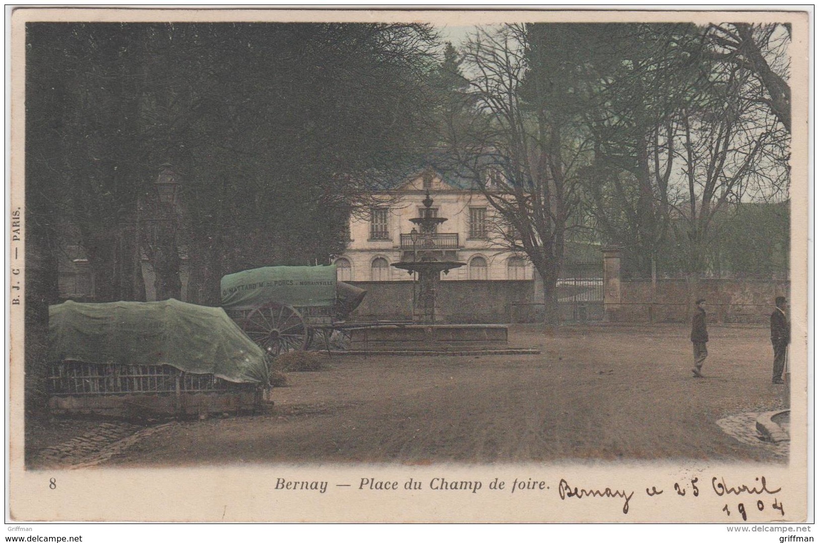 BERNAY PLACE DU CHAMP DE FOIRE 1904 COLORISEE TBE - Bernay
