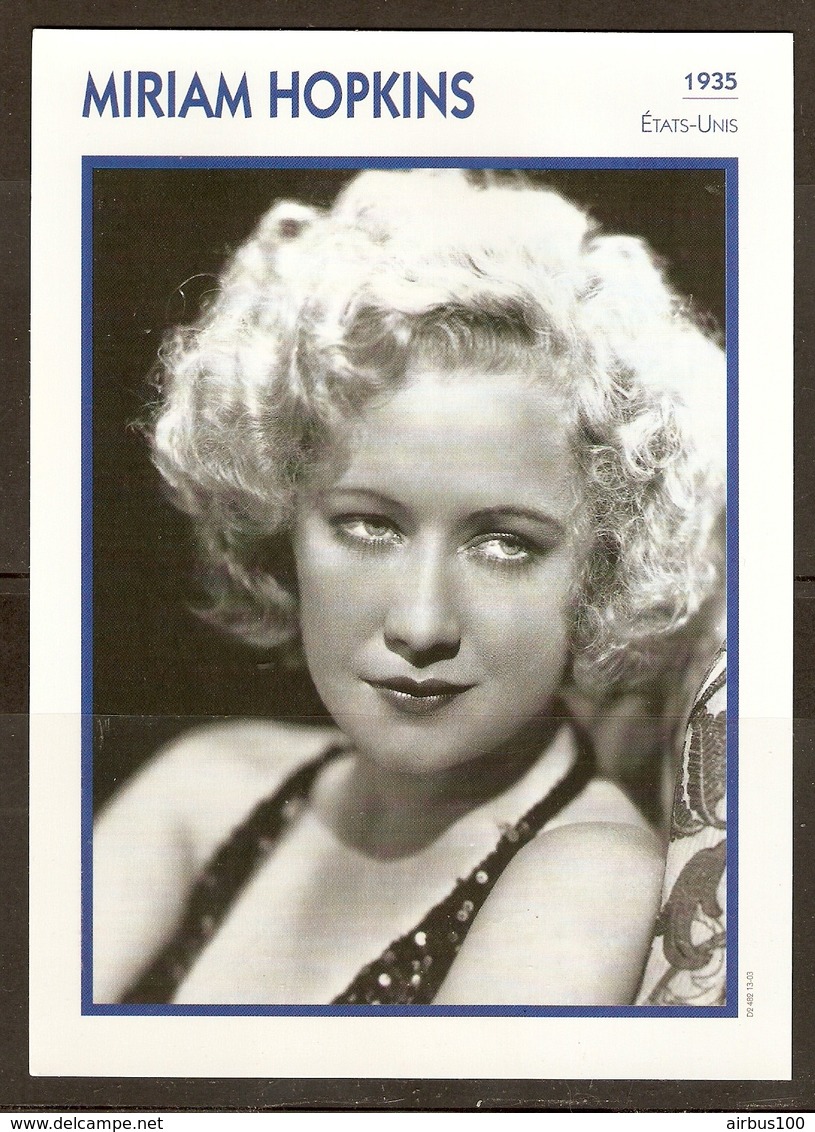 PORTRAIT DE STAR 1935 ETATS UNIS USA - ACTRICE MYRIAM HOPKINS MIRIAM - ACTRESS CINEMA - Fotos