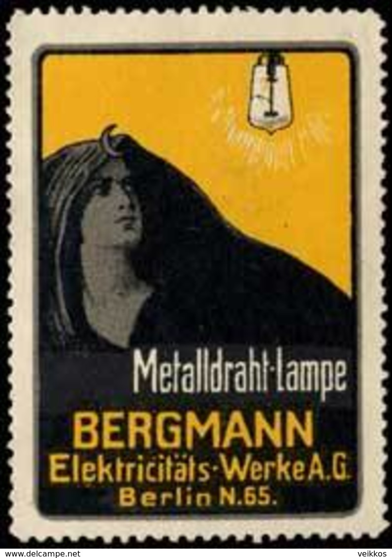 Berlin: Metalldraht-Lampe Reklamemarke - Cinderellas