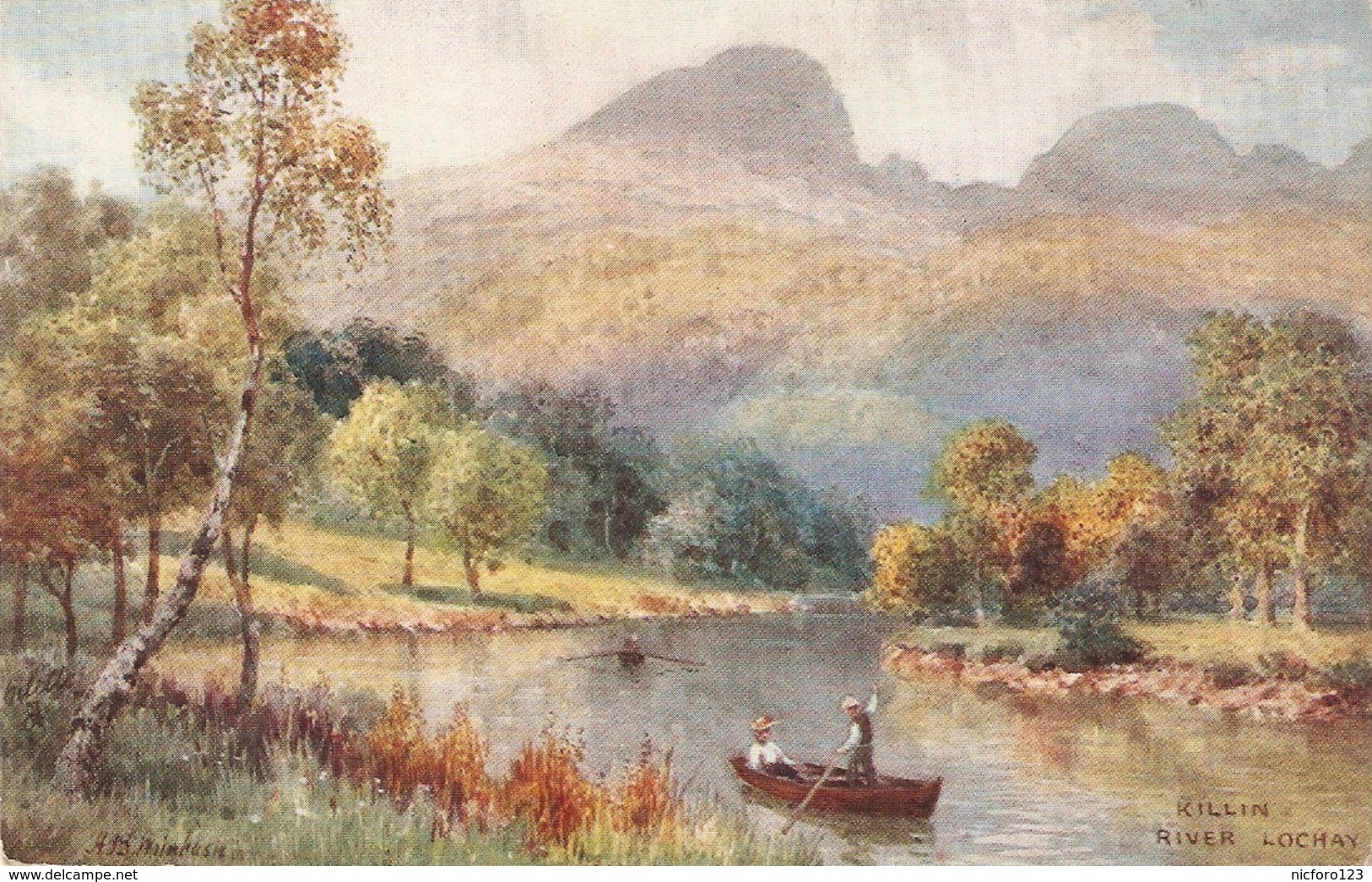 "H-B.Wimbush. The  River Lochay" Tuck Oilette Bonnie Scotlland.Loch Tay, Ser.PC # 7818 - Tuck, Raphael