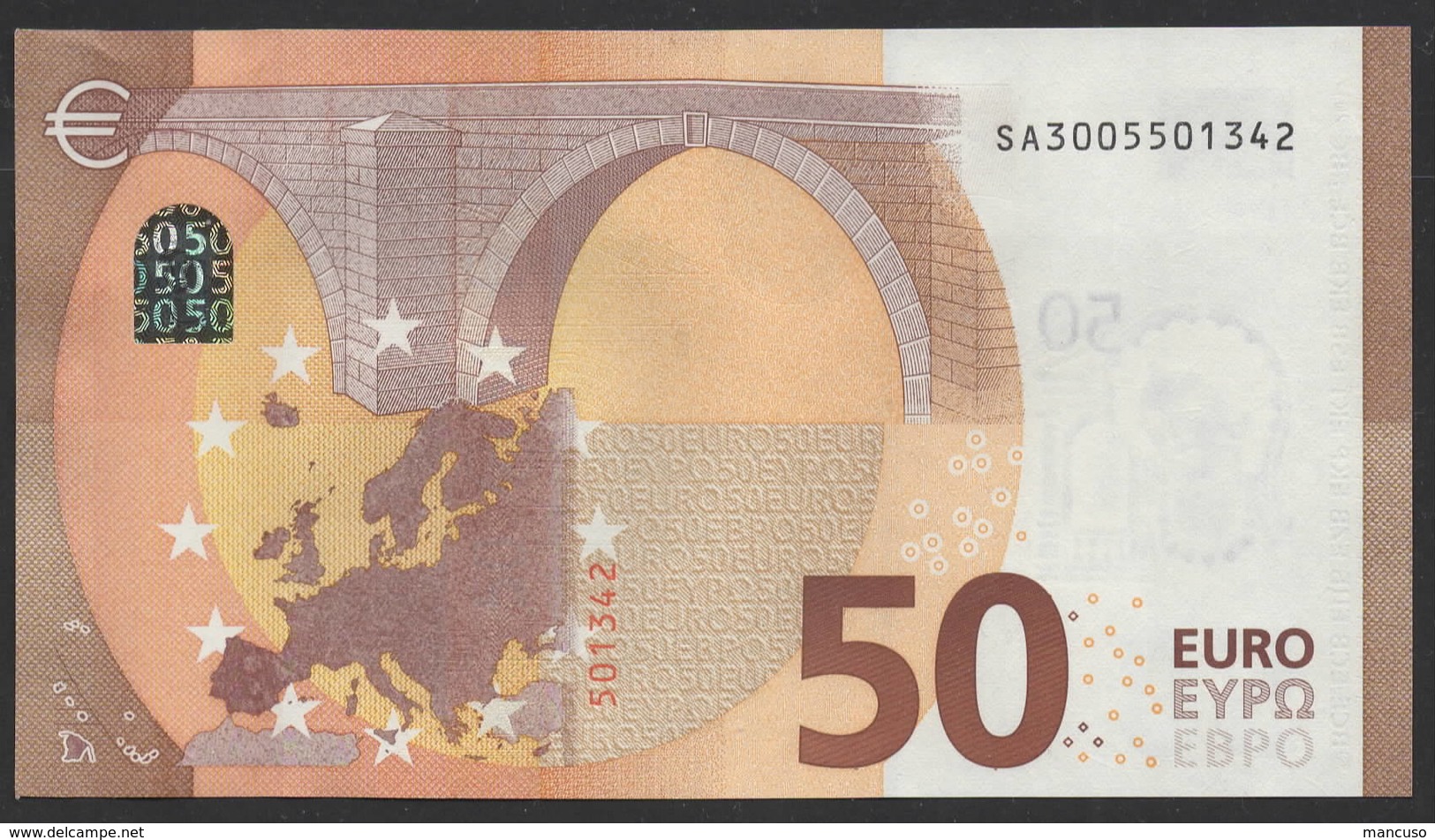 50 EURO ITALIA  SA  S002  Ch. "00"  - DRAGHI   UNC - 50 Euro