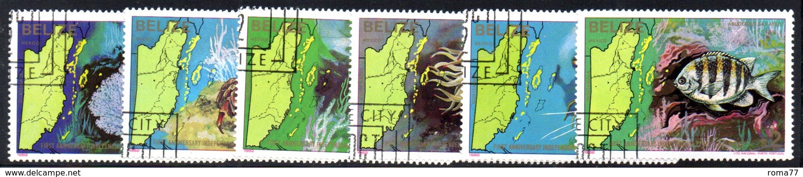 CI1172 - BELIZE 1982 , Serie Yvert N. 603/608 Usata (2380A) Indipendenza - Belize (1973-...)