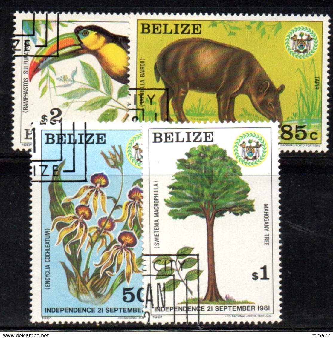 CI1166a - BELIZE 1981 , Serie Yvert N. 562/565 Usata (2380A) - Belize (1973-...)