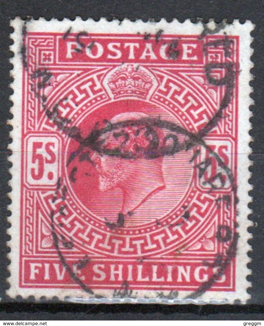 GB Edward VII High Value 5/- Red Stamp From 1902. - Used Stamps