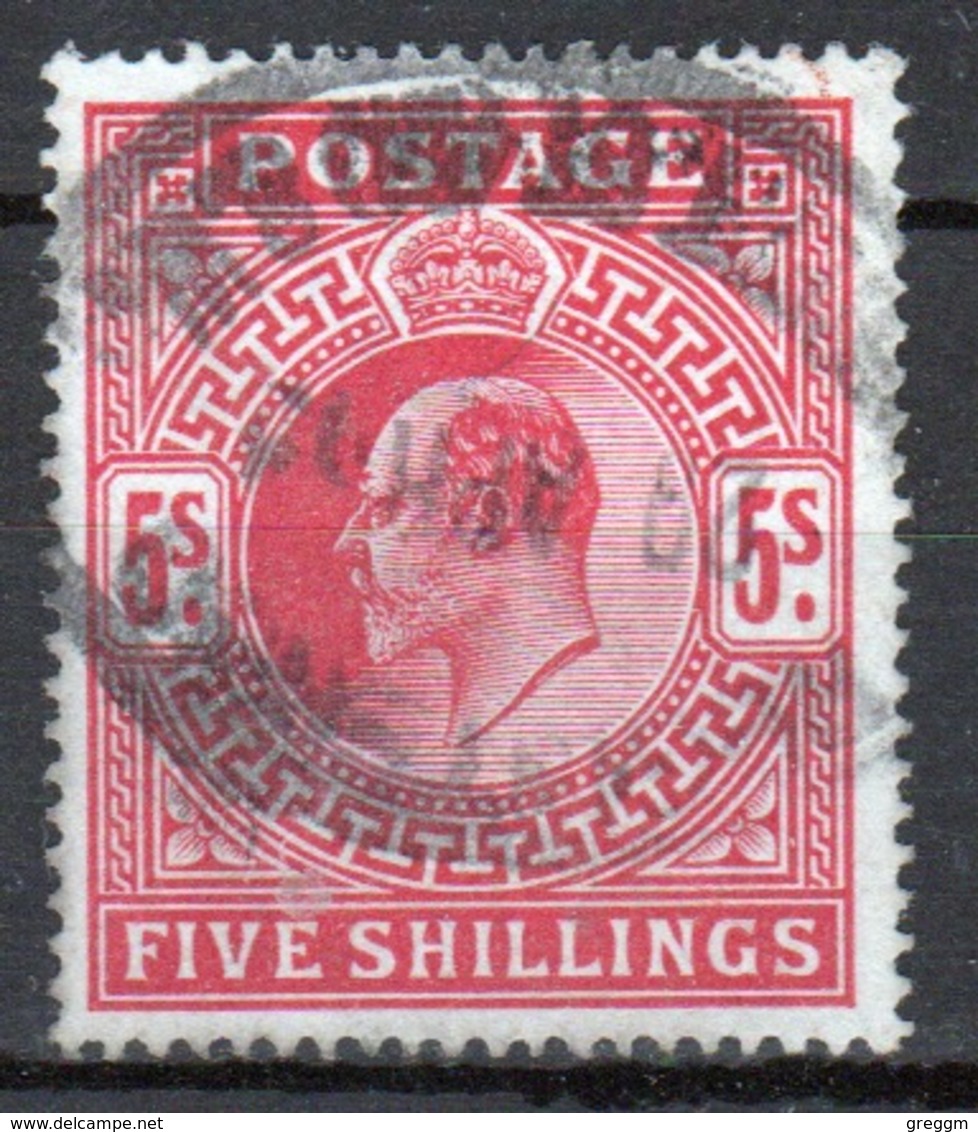 GB Edward VII High Value 5/- Red Stamp From 1902. - Used Stamps