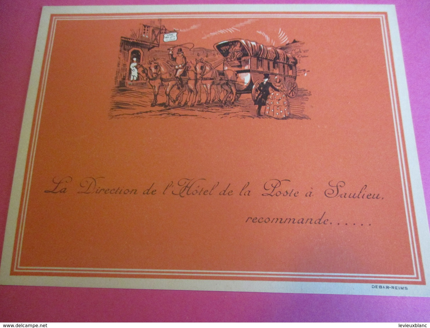 Carte Commerciale/Hôtel De La Poste / SAULIEU/ Carte De Recommandation Auprès D'un Autre Hôtel//Vers 1930-1950   CAC146 - Sport & Turismo