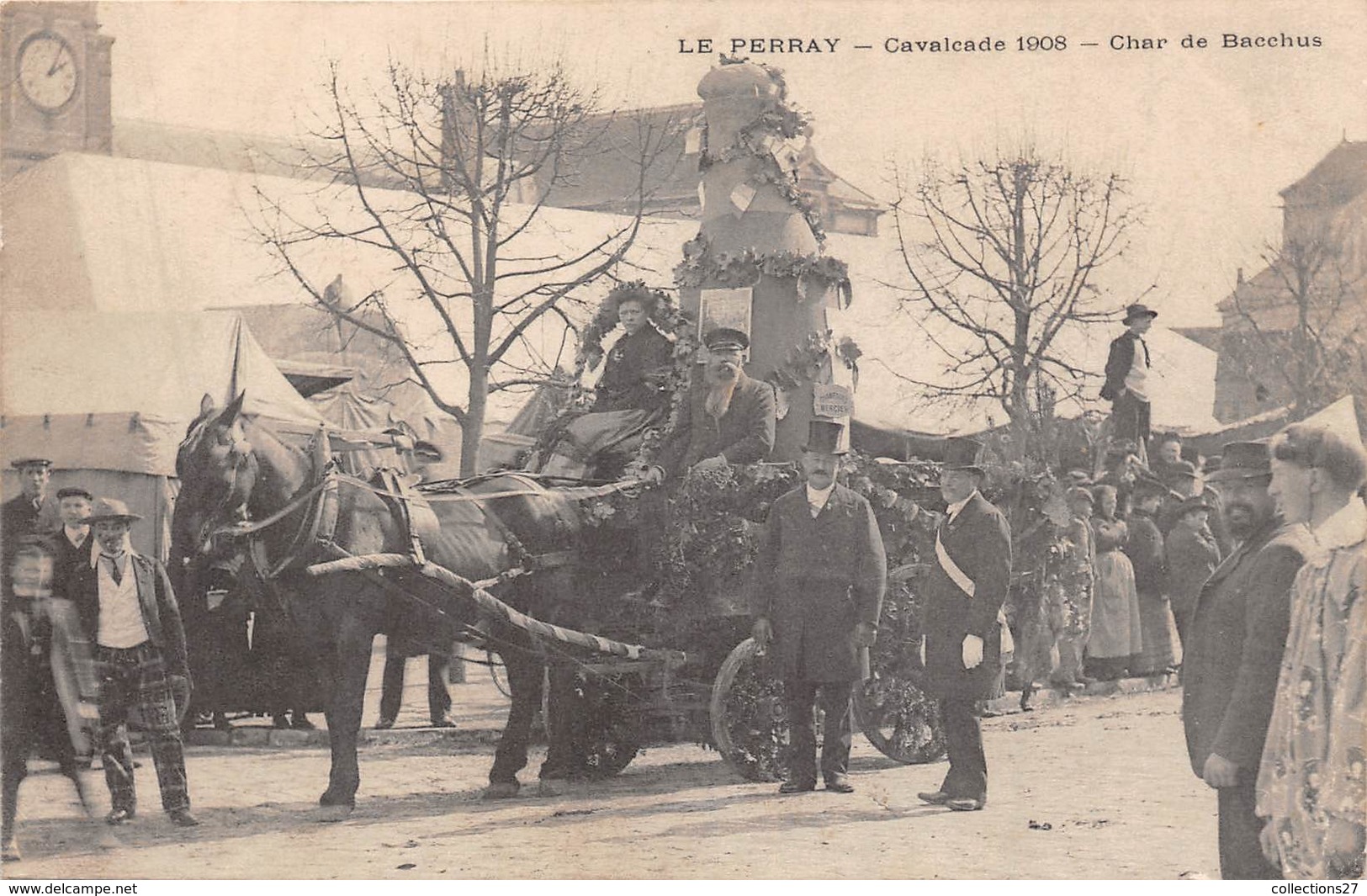 78-LE-PARRAY- CAVALCADE 1908 CHAR DE BACCHUS - Le Perray En Yvelines
