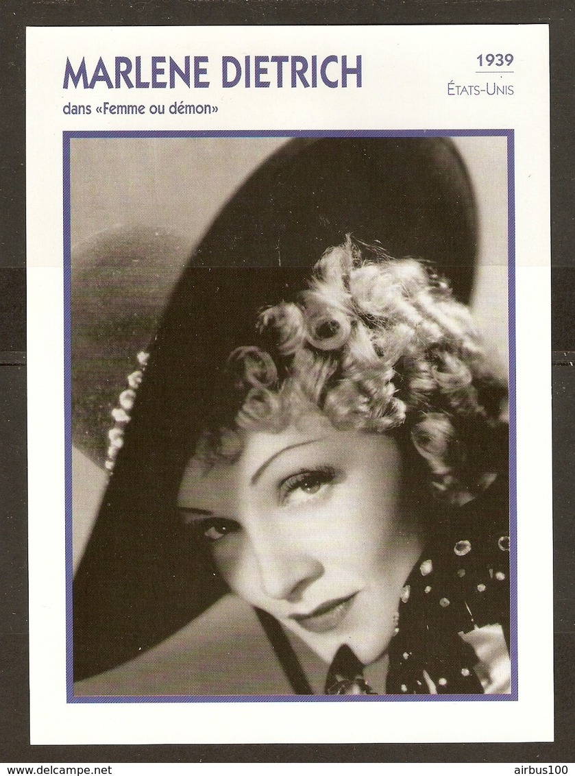 PORTRAIT DE STAR 1939 ETATS UNIS USA - ACTRICE MARLENE DIETRICH FEMME OU DEMON - ACTRESS CINEMA - Fotos