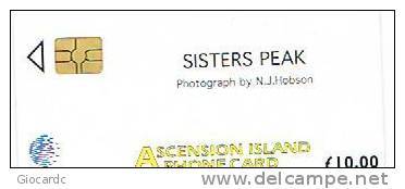 ASCENSION ISLAND   -  CHIP    -  SISTERS PEAK        TIR. 5000       - USATA° (USED)  - RIF. 991 - Ascension (Insel)