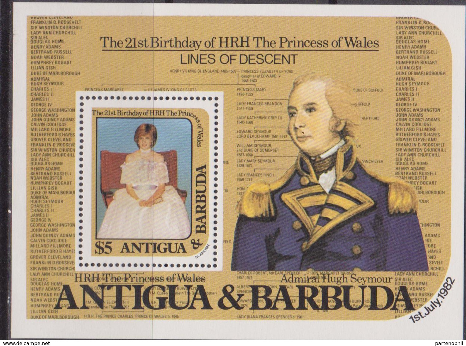 Antigua & Barbuda - Diana Sheet  MNH - Antigua Y Barbuda (1981-...)