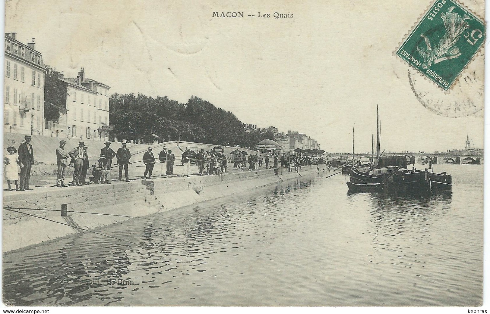 MACON : Les Quais - CPA PEU COURANTE - Cachet De La Poste 1911 - Macon