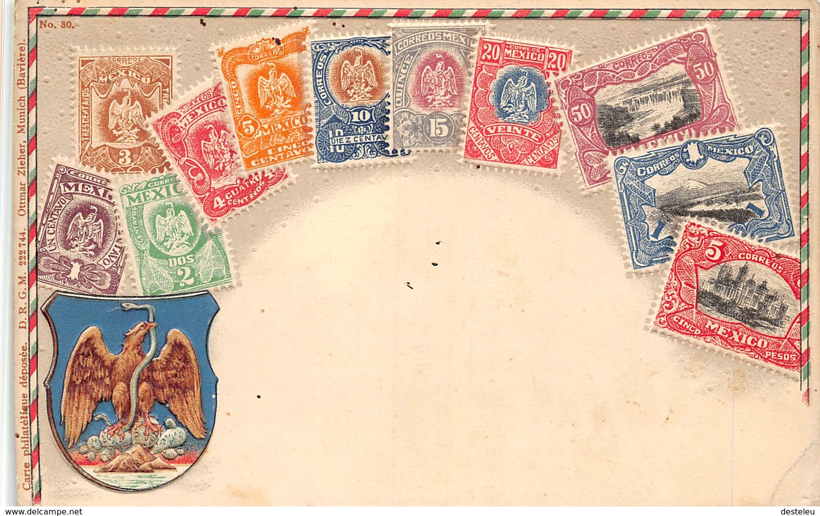 Stamps Postcard MEXICO - Mexique