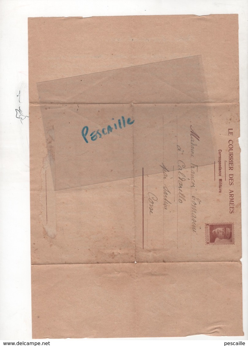 LETTRE DE CORFOU VERS CALDARELLO CORSE DATEE DE 1917 - LE COURRIER DES ARMEES CORRESPONDANCE MILITAIRE - GENERAL JOFFRE - Guerra De 1914-18