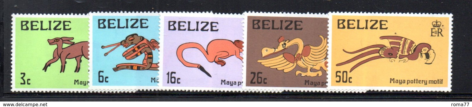 CI1214 - BELIZE 1974 , Serie Yvert N. 330/334  *** MNH  (2380A) Maya - Belize (1973-...)