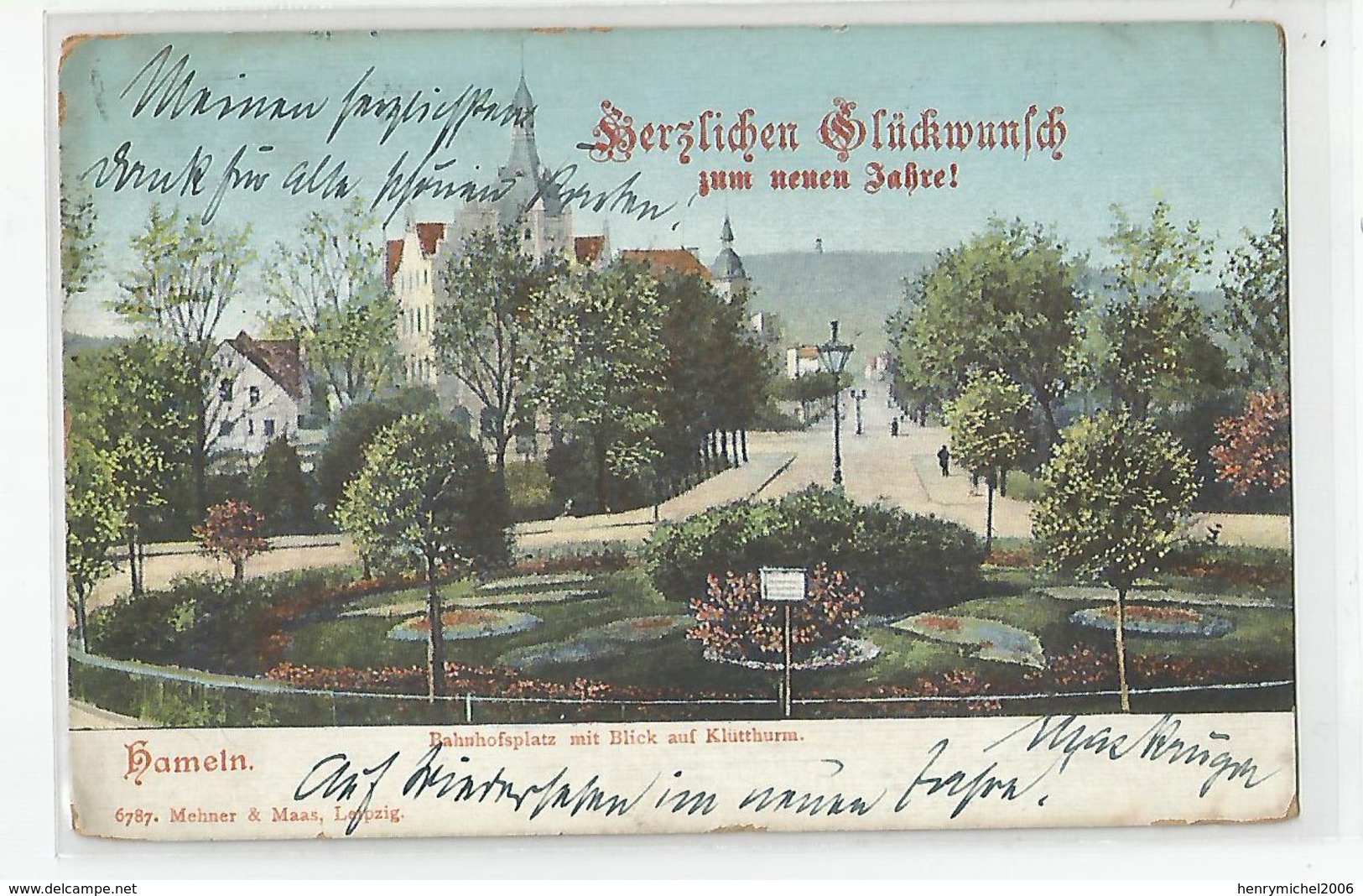 Allemagne Germany - Hameln Bahnofsplatz Mit Blick Auf Klutthurm 1903 - Hameln (Pyrmont)