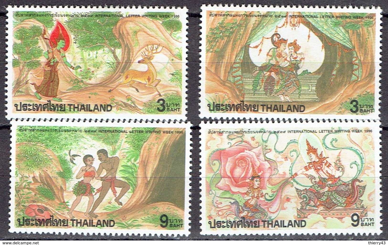 Thailand 1996 - Int. Letter Writing Week - Michel 1727-30 Somchai 1671-74  MNH, Neuf, Postfrisch - Thailand