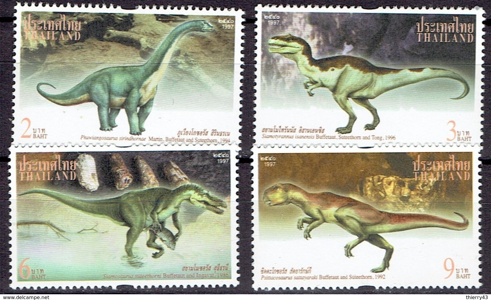 Thailand 1997- Dinosauris - Michel 1804-07 Somchai 1735-38  MNH, Neuf, Postfrisch - Thailand