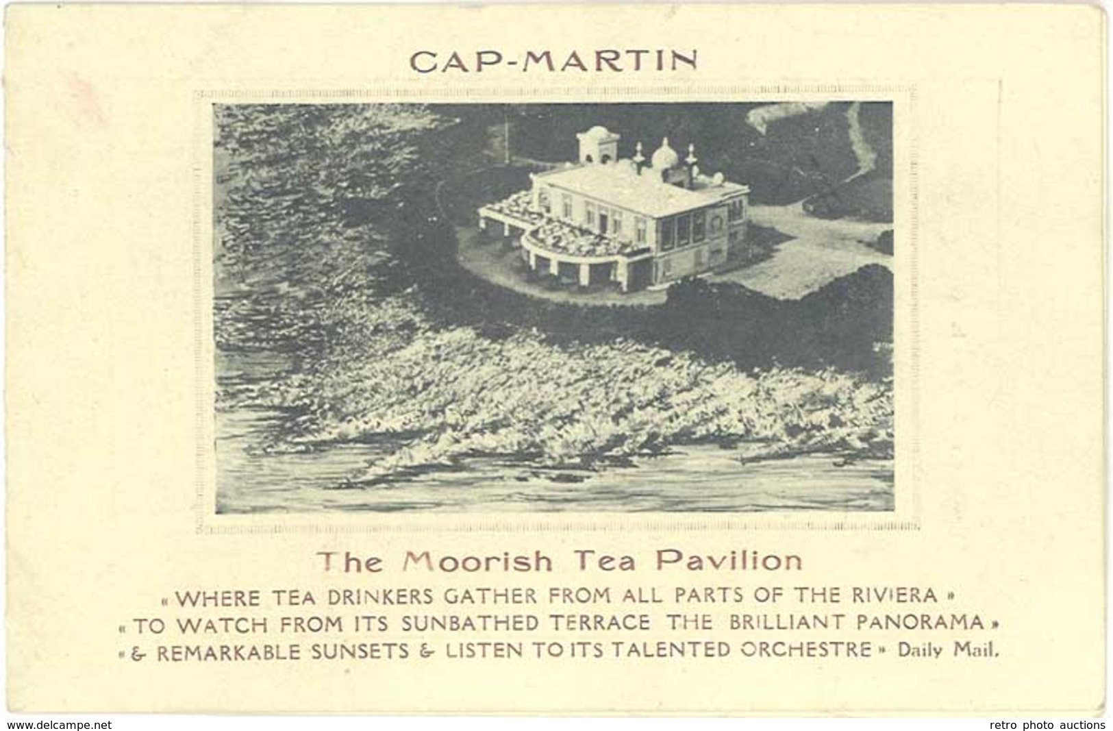 B Cap-Martin, The Moorish Tea Pavilion ( Roquebrune ) - Advertising