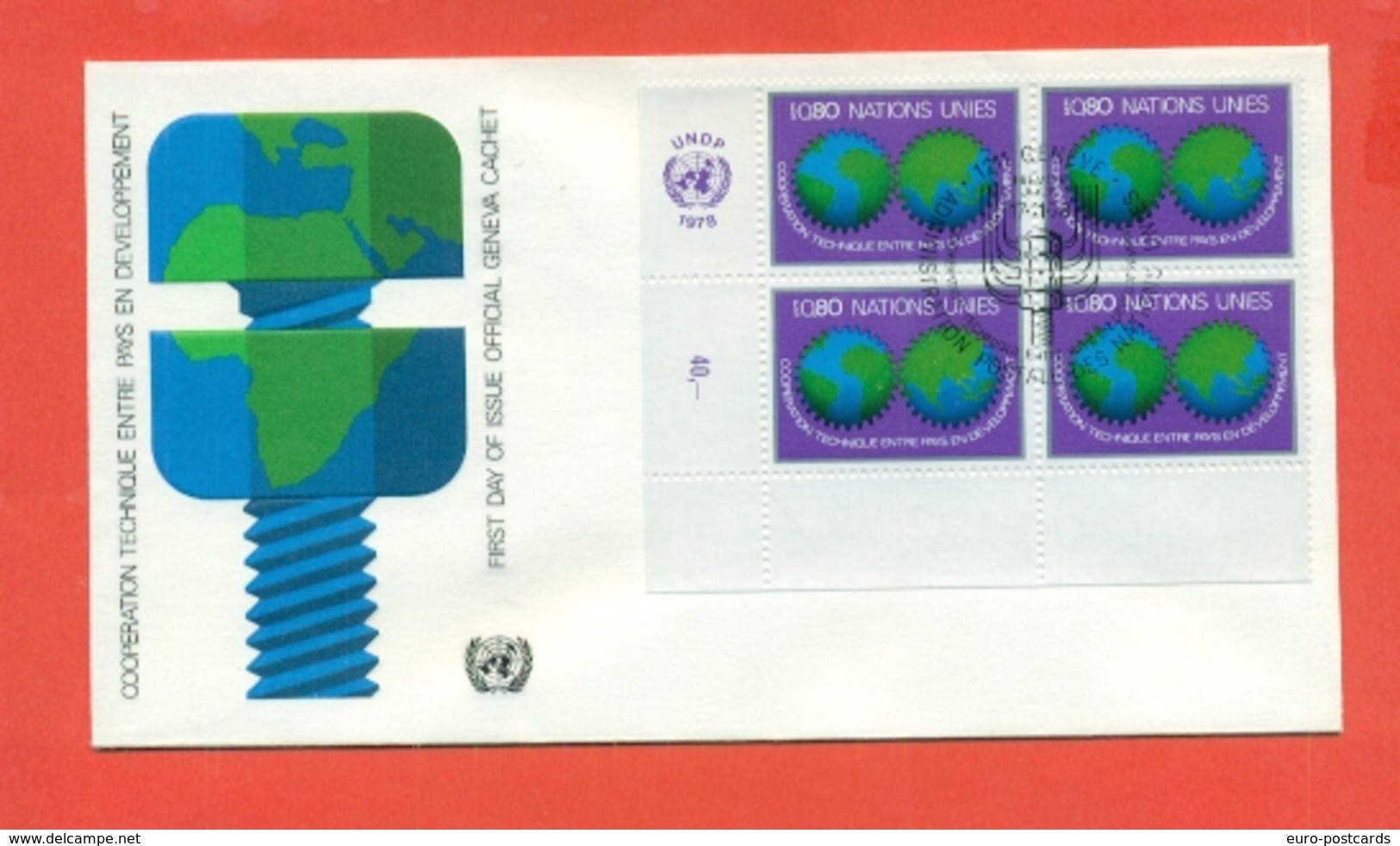 ONU  - GINEVRA - COOPERAZIONE PAESI IN VIA DI SVILUPPO-  1978- FDC - FDC