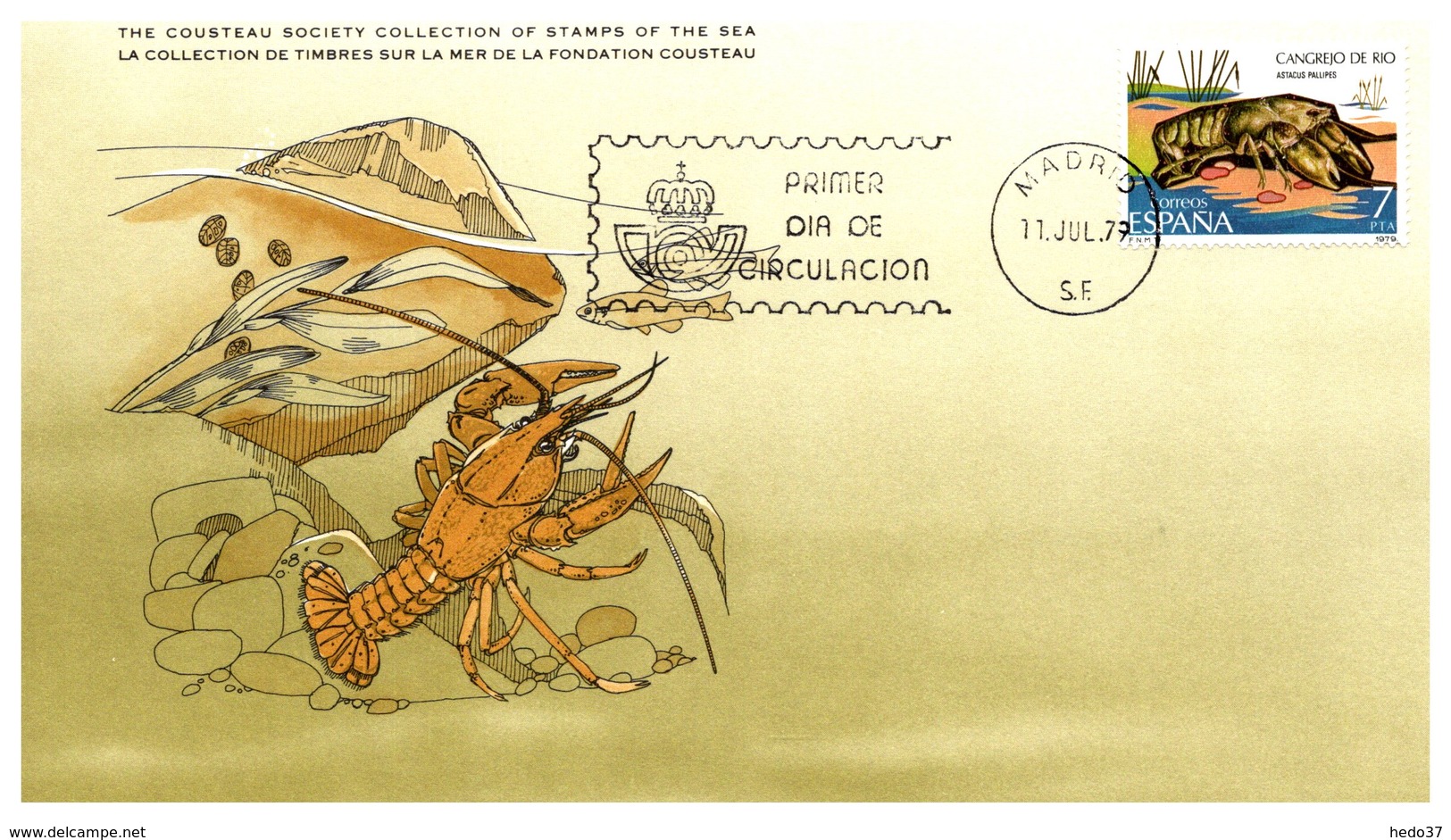 Thème Crustacés - Carte FDC - Crustáceos