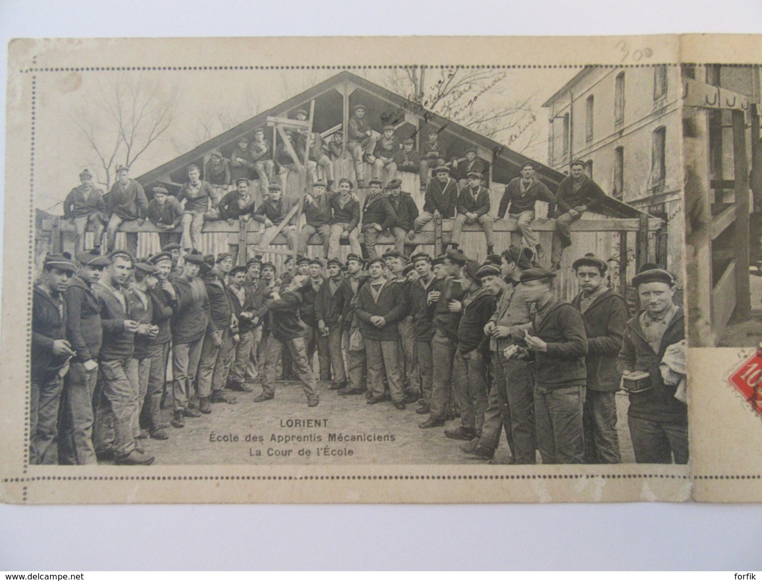 Lorient - Carte-lettre Militaire Double - Ecole Des Apprentis Mécaniciens - Multivue - Carte Animée Circulée En 1912 - Barracks