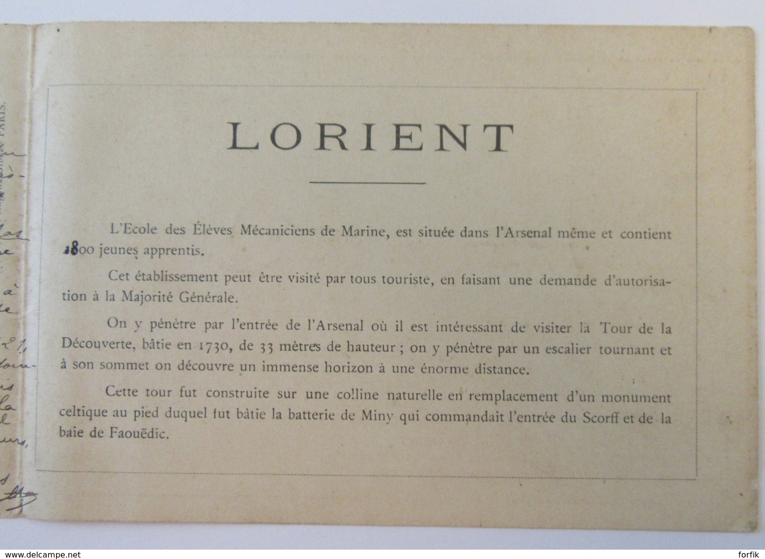 Lorient - Carte-lettre Militaire Double - Ecole Des Apprentis Mécaniciens - Multivue - Carte Animée Circulée En 1912 - Barracks