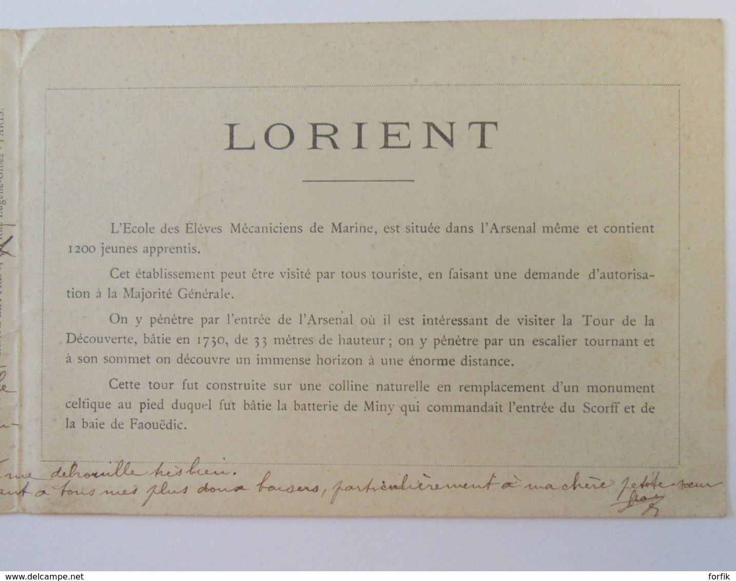 Lorient - Carte-lettre Militaire Double - Ecole Des Apprentis Mécaniciens - Multivue - Carte Animée Circulée En 1912 - Casernes