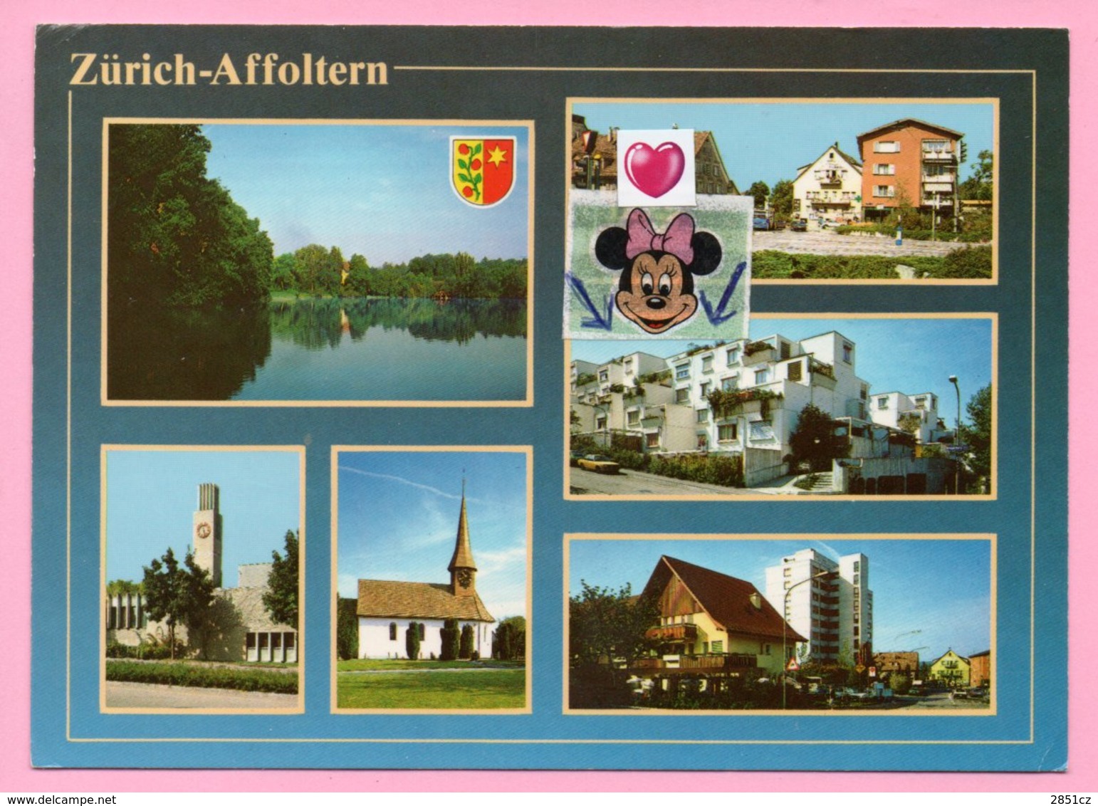 Postcard - Zurich - Affoltern, 1992., Switzerland / Helvetia (Minnie Sticker) - Affoltern Im Emmental 