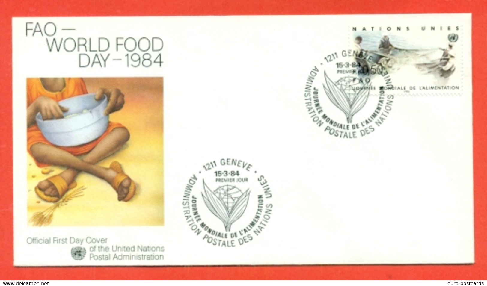 ONU  - GINEVRA - GIORNATA MONDIALE ALIMENTAZIONE-  1984- FDC - FDC