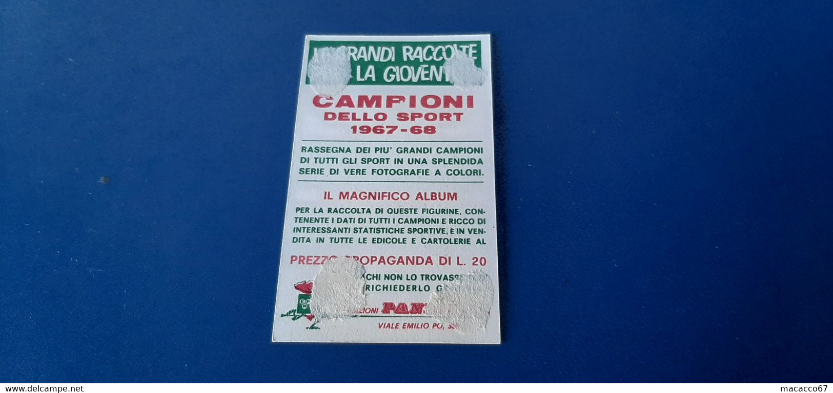 Figurina Panini Campioni Dello Sport 1967 - 131 Gigi Meroni - Edizione Italiana