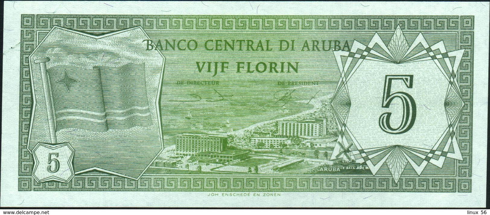 ARUBA - 5 Florin 1986 AU-UNC P.1 - Aruba (1986-...)