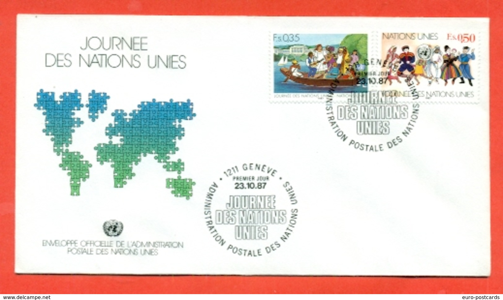 ONU  - GINEVRA -GIORNATA ONU-  1987- FDC - FDC