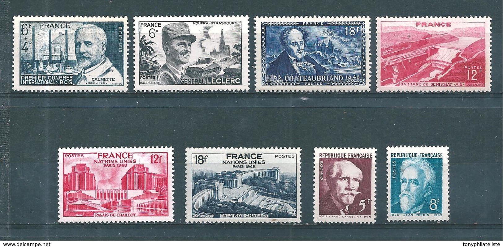 France Timbres De 1948  N°814 A 821  Complet  Neuf ** Parfait Sans Charnière - Unused Stamps