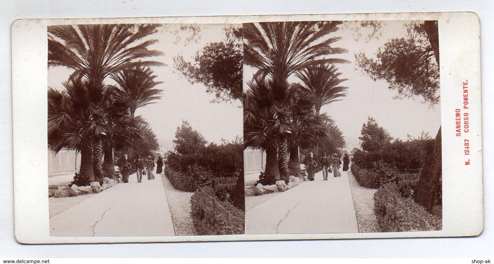 AK-1683/ San Remo Corso Ponente Italien  Stereofoto V Alois Beer ~ 1900 - Stereo-Photographie