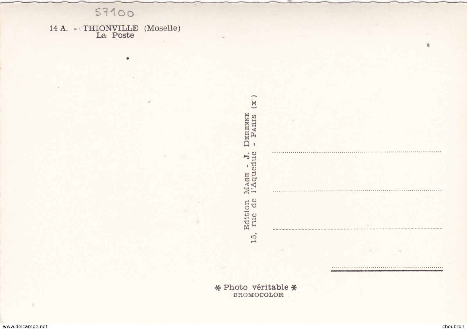 57. THIONVILLE . RARETE. LA POSTE. . ANIMATION TERRASSE KRONENBOURG ET VOITURES ANNÉES 50 COULEUR - Thionville