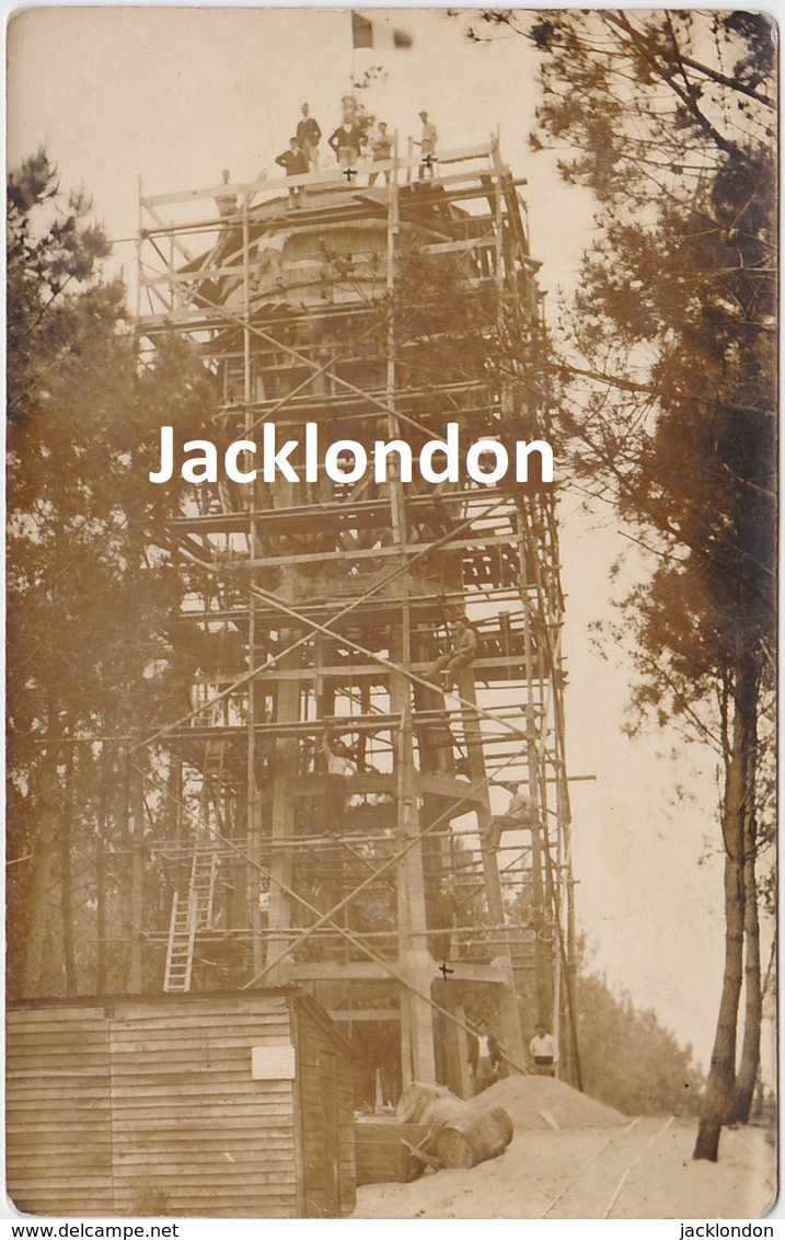 33 - HOURTIN Carte Photographique Construction D'un Réservoir 4 Juin 1927 - Autres & Non Classés