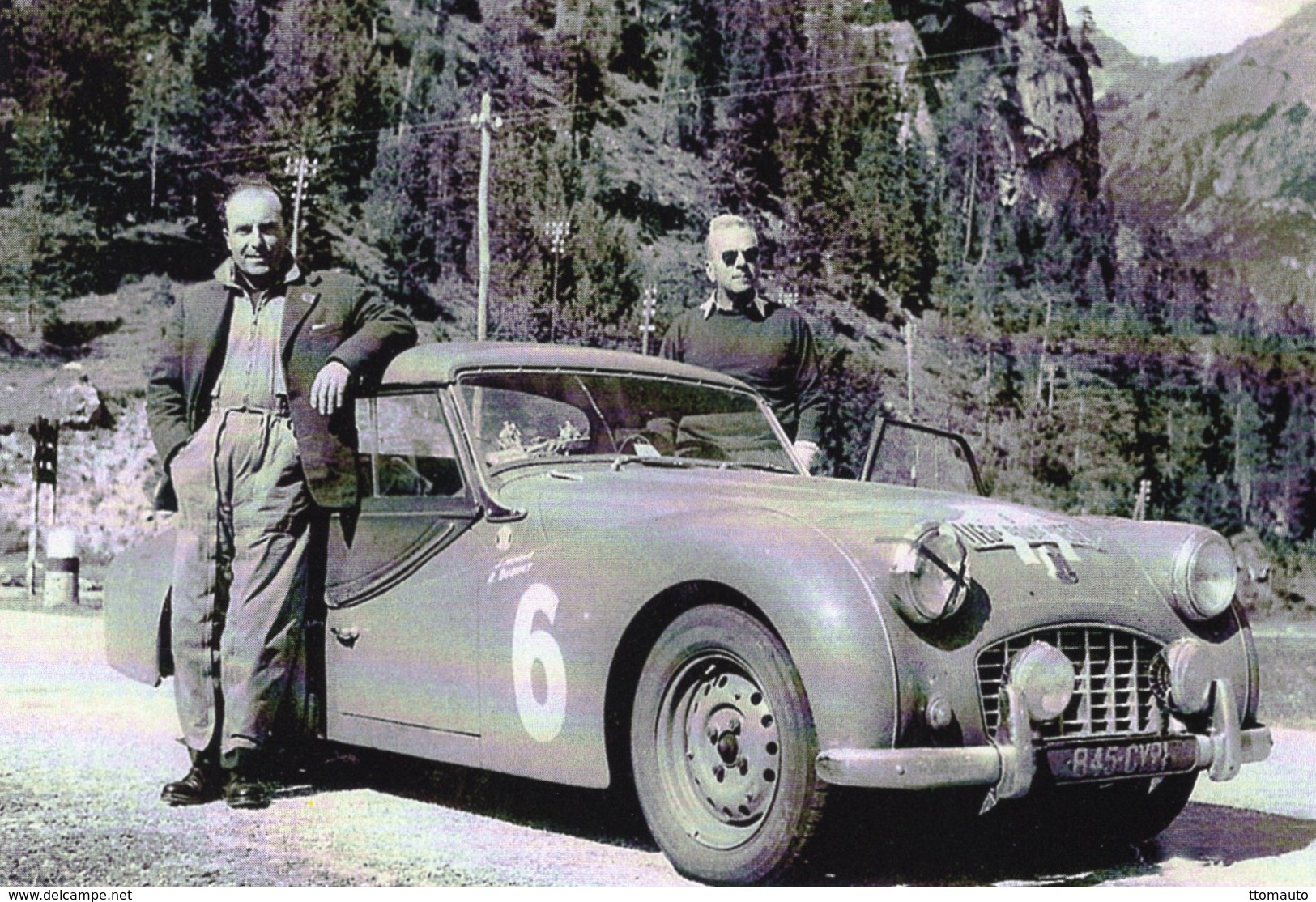 Triumph TR3  -  Rallye Liege-Rome-Liege - Pilotes:Dubuet/Morin - Carte Postale - Rallyes