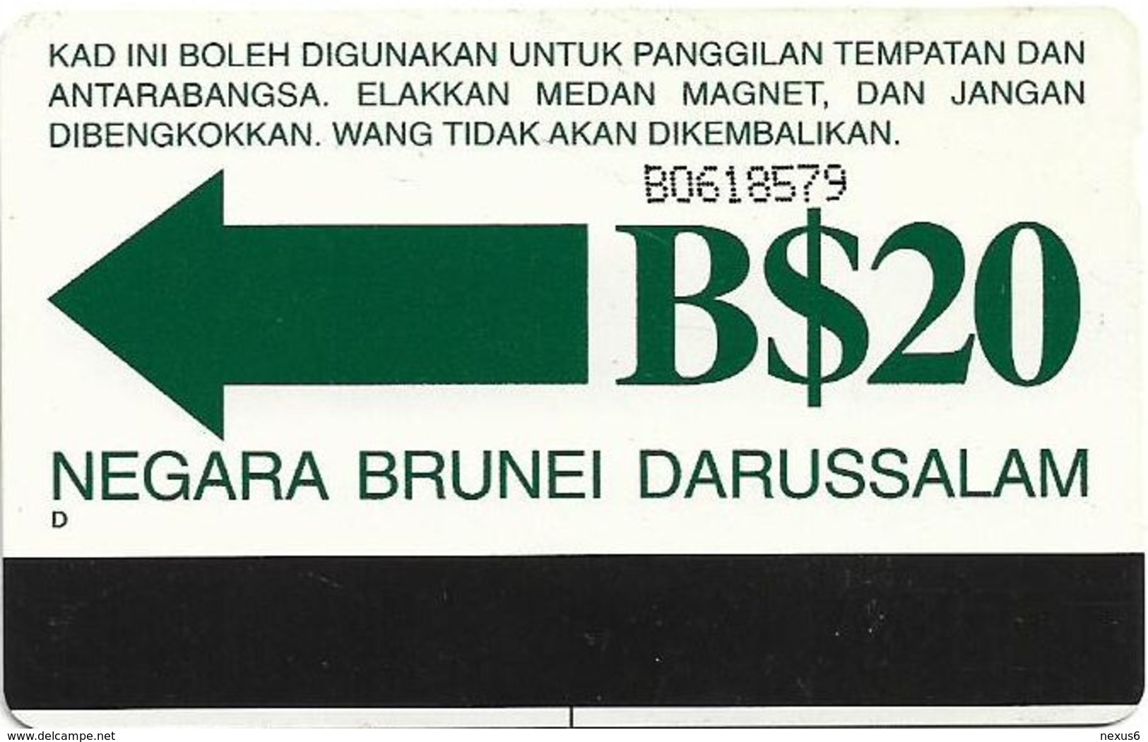 Brunei - JTB - Autelca - Drive Safely (Normal 0), 1994, 20B$, Used - Brunei