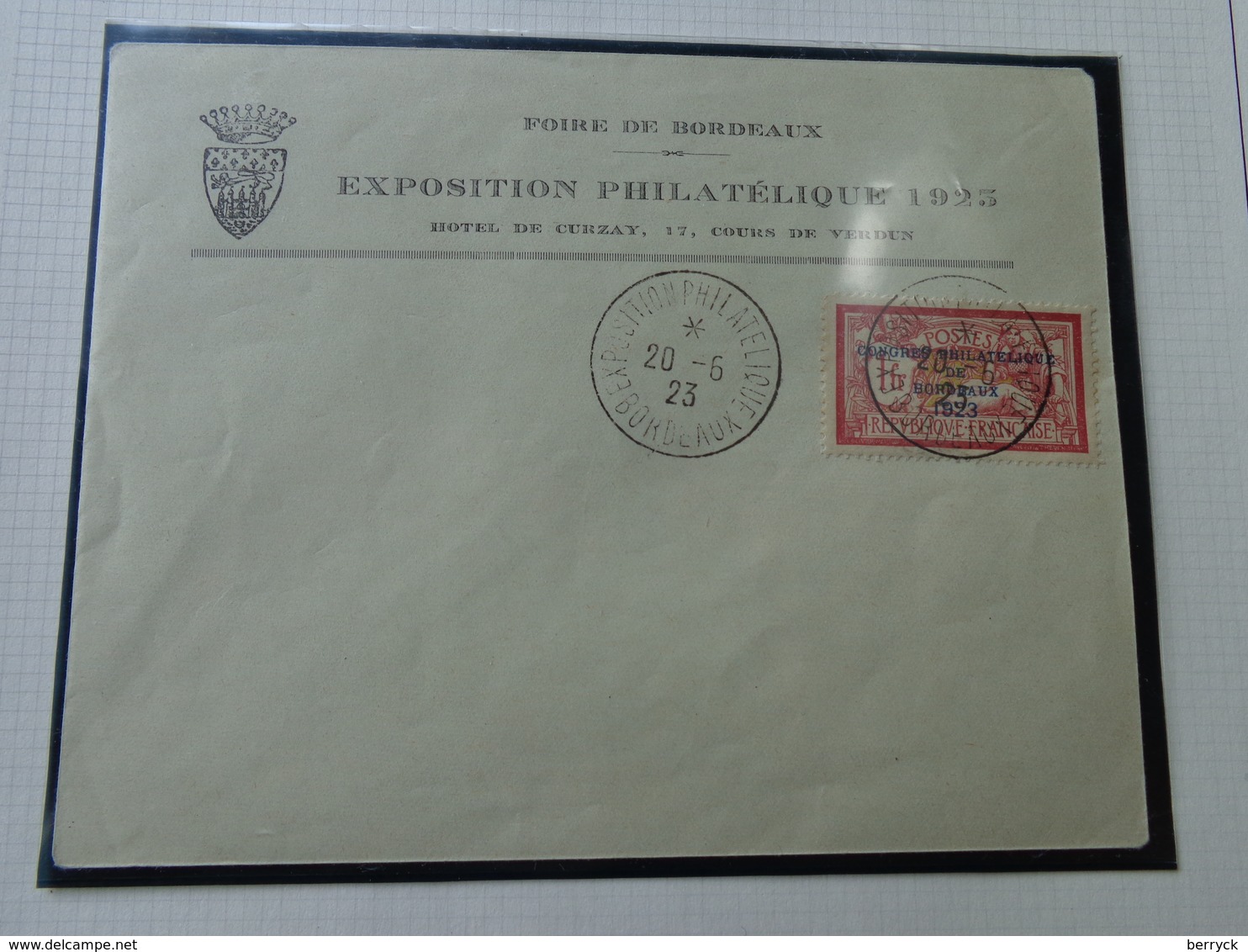 N°182, "congrès Phila De Bordeaux", Lot 1365 - Covers & Documents