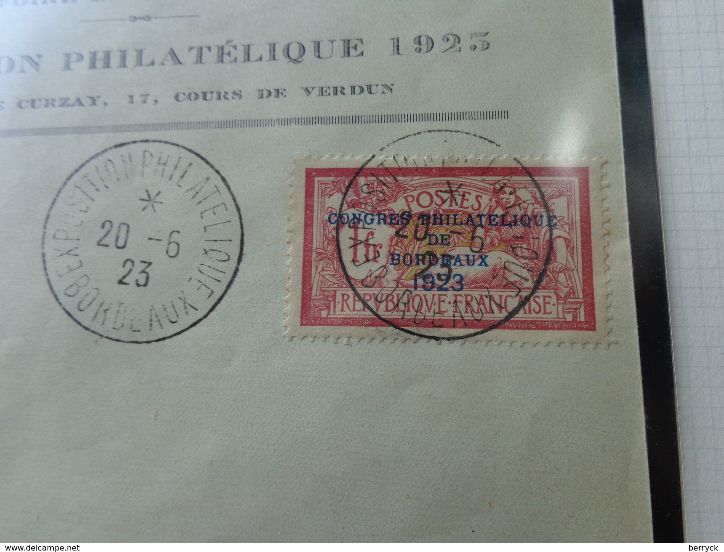 N°182, "congrès Phila De Bordeaux", Lot 1365 - Covers & Documents