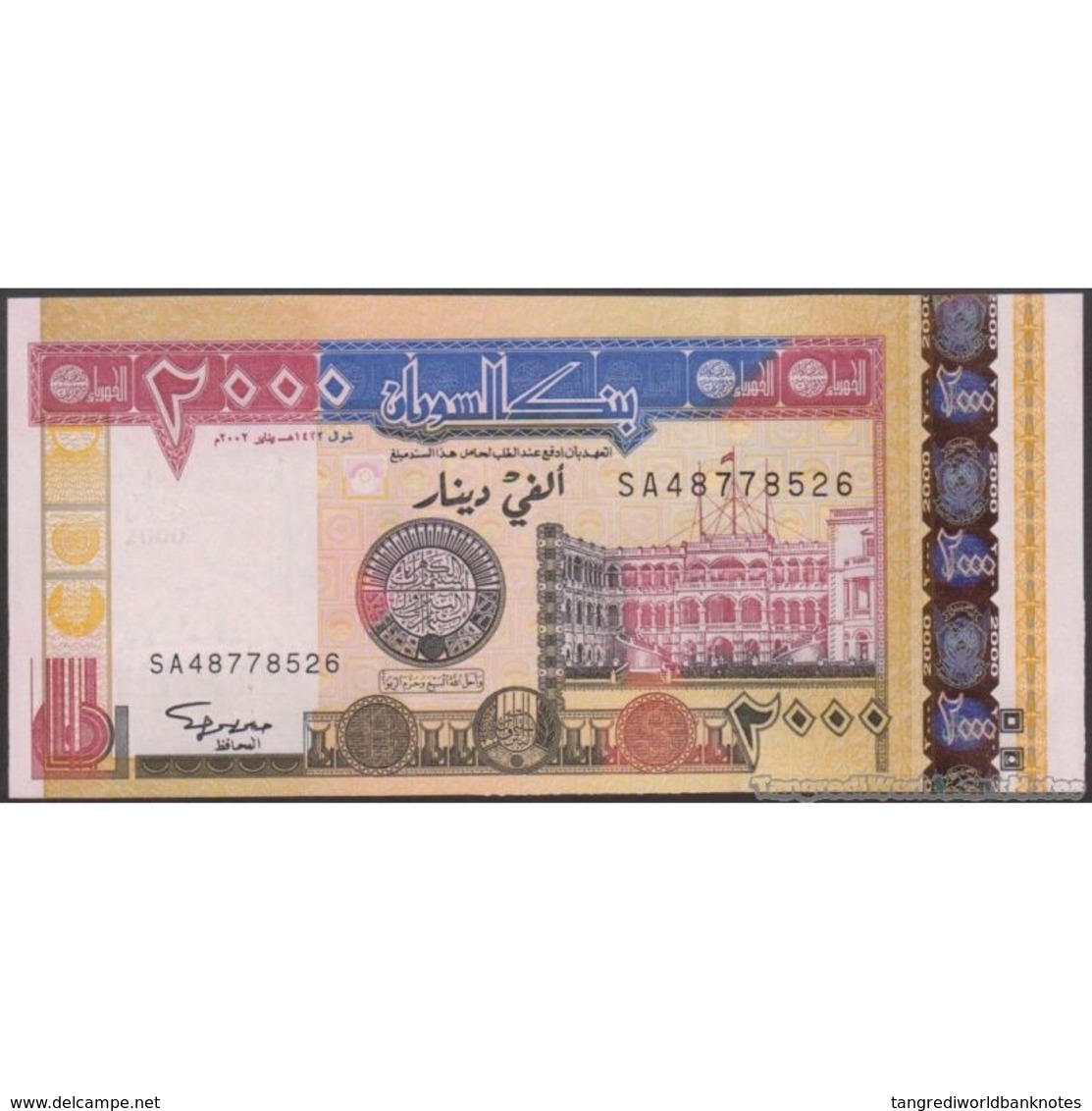 TWN - SUDAN 62a - 2000 2.000 Dinars 2002 Prefix SA UNC - Sudan