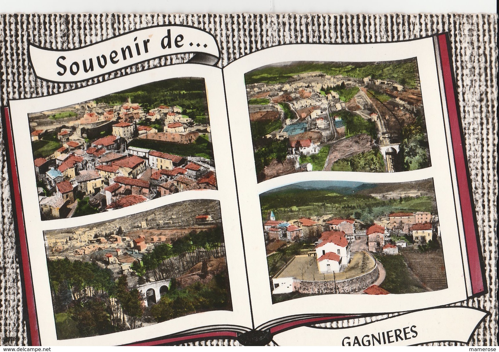 GAGNIERES (30). Souvenir De ... Forme Livre, 4 Vues: Centre Ville, Pont - Autres & Non Classés