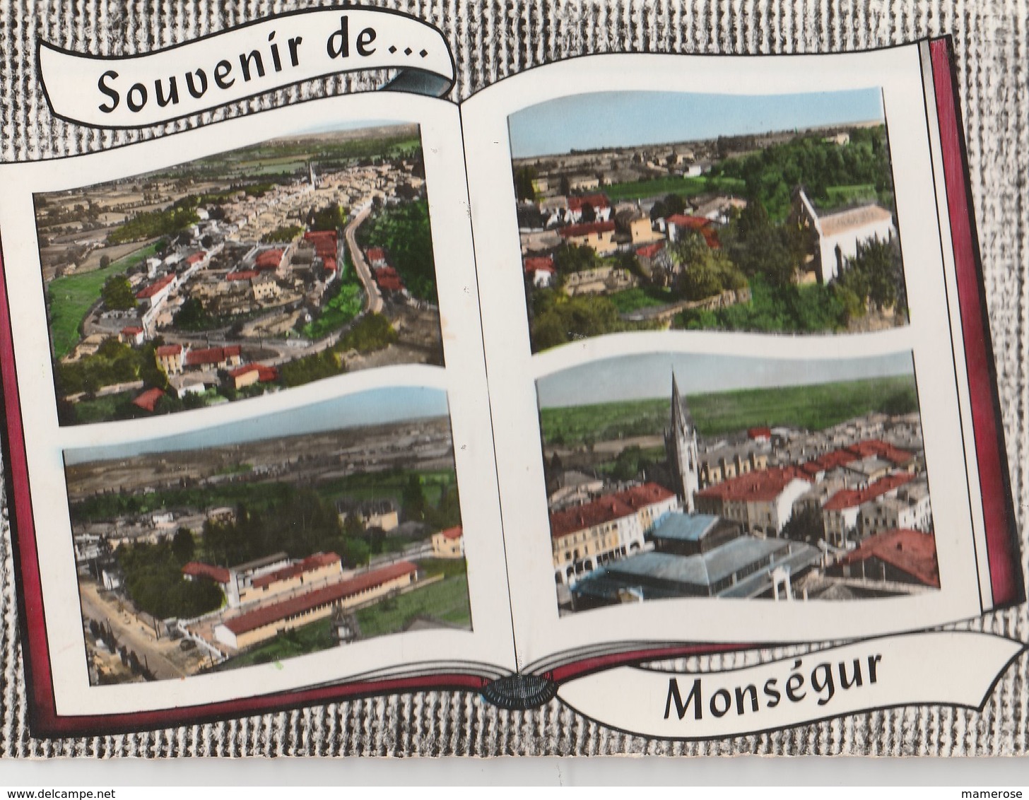 MONSEGUR (33). Souvenir De ... Forme Livre, 4 Vues: Vue Générale, Dieulivol, Groupe Scolaire - Autres & Non Classés