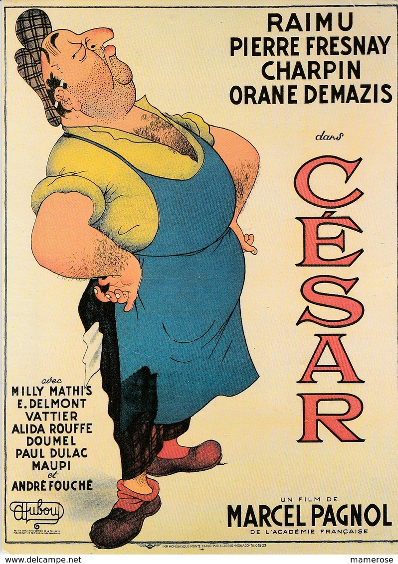 ALBERT DUBOUT Affiche De 1950 Du Film CESAR (Spectacle: Cinema: Affiches Sur Carte) - Dubout