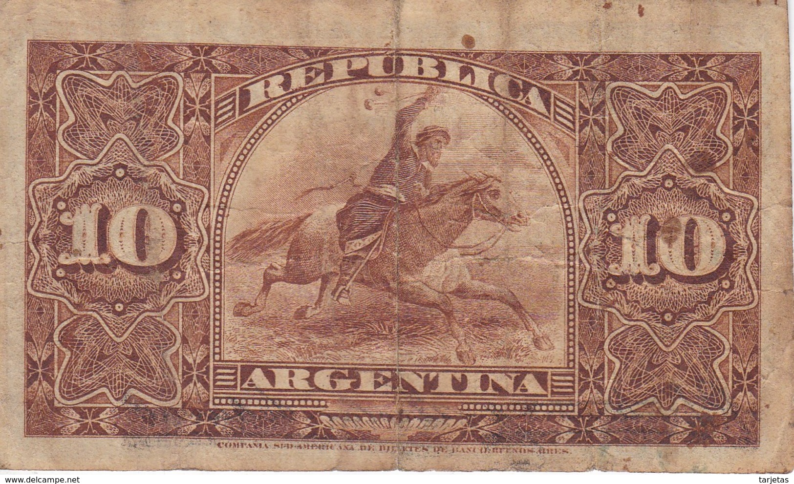 BILLETE DE ARGENTINA DE 10 CENTAVOS DEL AÑO 1891  (BANKNOTE) - Argentina