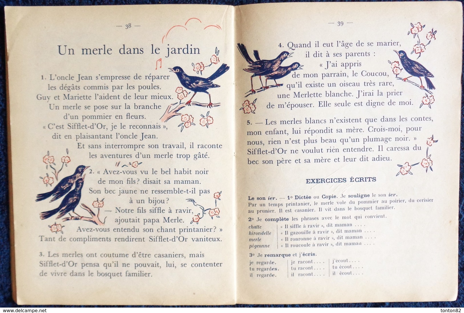 Mme Picard - Mlle B. Jughon - Printemps au Moulin Bleu - 1er Livre de Lecture Courante - Librairie Armand Colin - (1951)