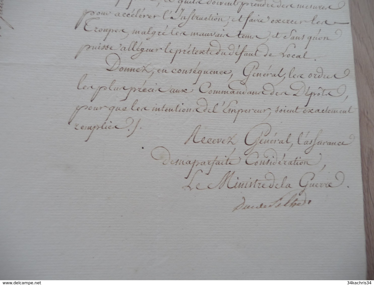 LAS Autographe Maréchal Clarke Duc De Feltre Ministre Guerre Paris 09/01/1813 Préparation Express Des Troupes - Documents