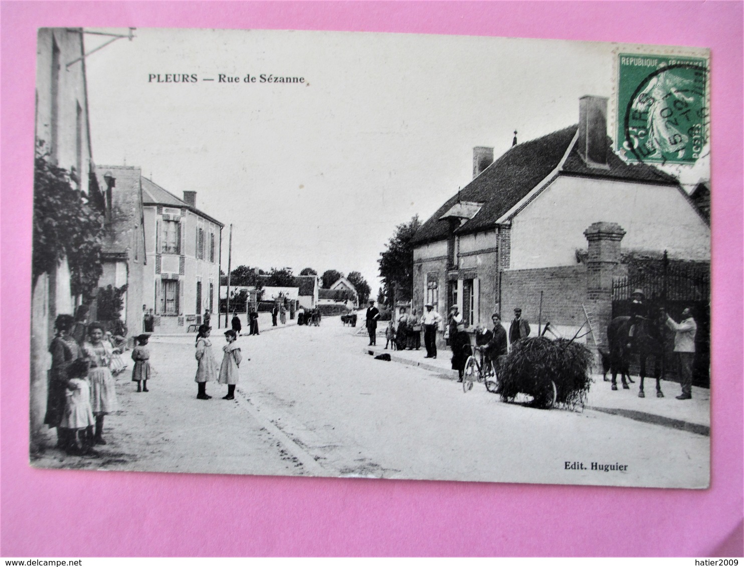 Prespective Peu Courante A PLEURS ( Marne)  De La Rue De Sézanne - Voyagé En 1916 - Other & Unclassified