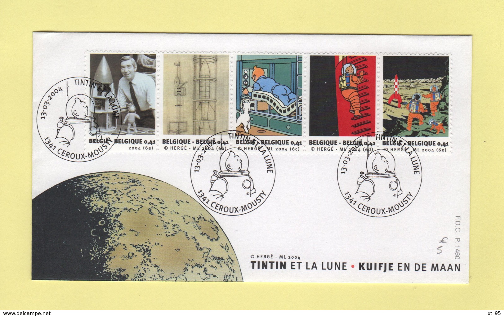 Belgique - FDC - Tintin Et La Lune - 2004 - 2001-2010